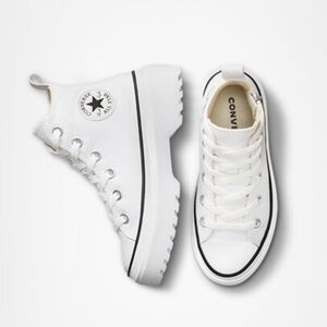 Converse All-★| Classic Chuck Taylors | Kids Size 5.5 | White Hi-Top Lugged Sole